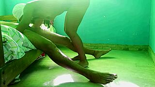 Stepdaughter cleans room then bends over for stepdad's hard cock in homemade pov fuck