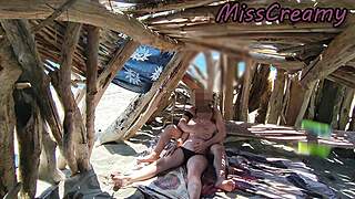 student flashes pussy risky beach doggystyle caught voyeur fuck?