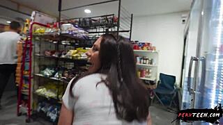 Sneaking Big Cock Doggystyle Fuck in Grocery Store