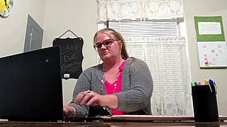 Your pregnant teacher sends hot update dirty talk joi from office plump belly milf tease