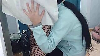 hey student girl sneaks secret sex with hot nurse in office