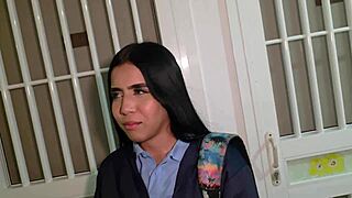 catch my college uniform neighbor outside her house bending over for deep creampie in her tight latina ass