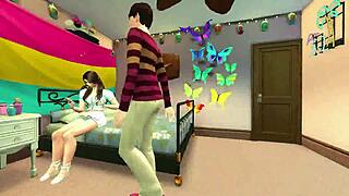 College Femdom Mommy Preggo Rides Cock in Sims 4 Creampie Cram