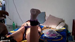 Master dominates his pregnant latina sex slave toy