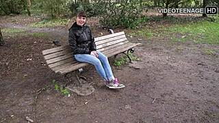 cute 18yo luna spreads hairy pussy and ass for first anal dildo casting interview