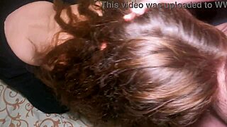 Student with tiny tits deepthroats boyfriend's cock up close in dorm