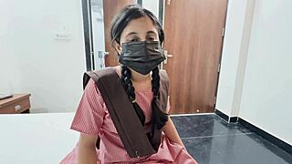 Indian college babe rides boyfriend cock deep at home!