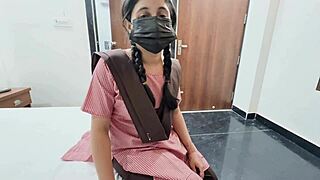 Indian college babe rides boyfriend cock deep at home!