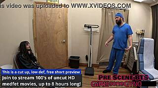 alice rose spreads shaved pussy wide for first humiliating gyno exam domination