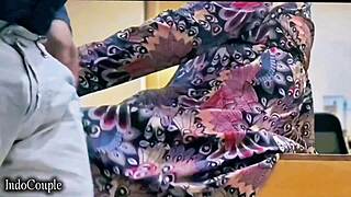 Muslim hijab wife cheats with office friend using fave vibrator