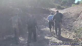 Fake cop blonde strips uniform outdoors then gets hardcore fucked