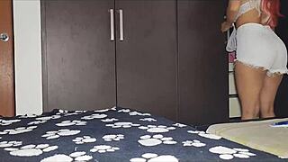 daddy did you see your petite latina stepsis ride landlord's cock with huge tits?