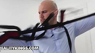 Abella Danger Bound For Sneaky Birthday Blowjob On Monster Cock