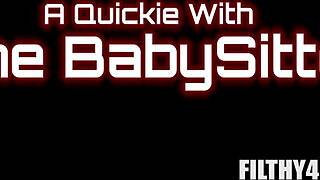 quickie fun with hot babysitter Tyler Steel and Jaimie Vine's tight ass 😏🍑💨