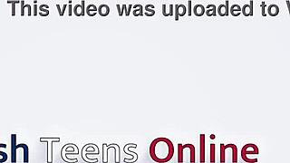 Alt Student Drains Cum Loads Across Tits at Milking Desk