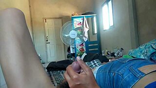 Friend jerks and sucks cock intensely till massive cum eruption