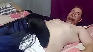 Pretty Black 18-Year-Old Schoolgirl Sucks Stepdaddy's Cock Hungrily Then Rides His Dick in Taboo Interracial Heat.