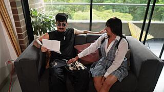 horny college slut fucks teacher to pass her class