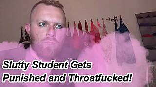 teacher mr white spanks slutty student sasha may chokerbrat then throatfucks her hard!