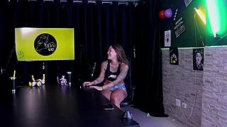 ever wonder how brazilian tattooed teen damiana teases in sheer red during wild porn cast interview?