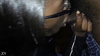 Nerdy college ebony trades homework for sloppy black cock deepthroat