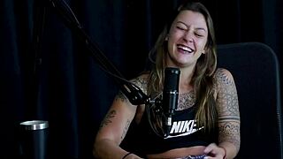 ever wonder how brazilian tattooed teen damiana teases in sheer red during wild porn cast interview?