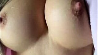 naughty college babe strips big tits after homework