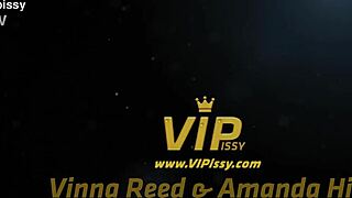 pretty brunette milf fingers pussy and licks teen in hd