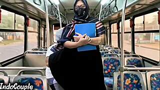 😏 Muslim wife from uni gets fucked by stranger on bus in hijab 👅