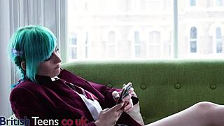 British Alt Student In Pantyhose Fingers Huge Tits And Pussy To Orgasm