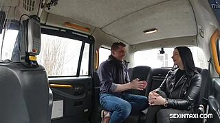 i need quick cash so this sexy student rides my cock in the taxi backseat