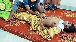 desi bhabhi in saree gets romantic kitchen sex from horny husband pounding her wet