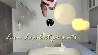 Super Hot Blonde Coed Slips into Satin Nightie in Bathroom Mirror