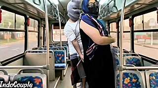 😏 Muslim wife from uni gets fucked by stranger on bus in hijab 👅