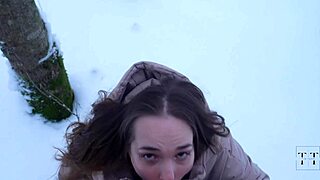 Pleasant Winter Forest Walk Fills Tight Pussy With Cum 4K