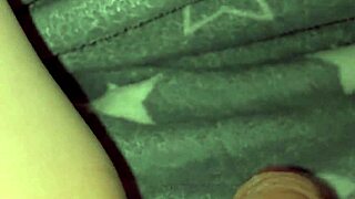 skinny college babe jerks off under bed covers seductively