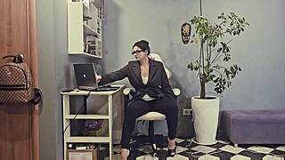 KristinaSlut bookworm student visits tutor rips clothes squirts big pussy lips wildly!