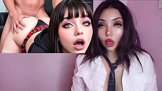 hey this hot schoolgirl sucks and rides dick while i masturbate with ai