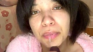 Tiny Bimbo Babysitter Spots Janitor's Huge Black Cock Stroke in Closet!