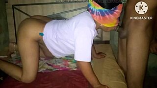 stepsister's husband returns from trip and she welcomes him with wild bedroom romp anal assplay