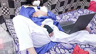 desi college girl tempts stepbrother watching porn leads to sneaky laptop fuck