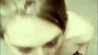 cute glasses-wearing college roommate gags on cock then takes creamy doggystyle backshots