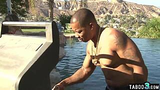 Blonde Niki Snow Tempts BBC Stepdad for Poolside Interracial Pounding