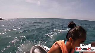 yo, check out my thai teen girlfriend slurping my massive cock outdoors with her tattooed friend watching