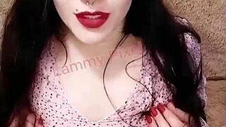 Horny Brunette Lammy Pixel's Curvy Slave Body Needs Cum in Stockings