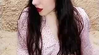 Horny Brunette Lammy Pixel's Curvy Slave Body Needs Cum in Stockings