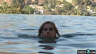 Blonde Niki Snow Tempts BBC Stepdad for Poolside Interracial Pounding