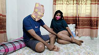Beautiful Desi Brunette Whore Step-Sisters Worship Monster Big Cock in Bedroom