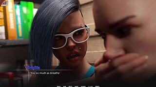 Tattooed College Emo Girl Jerks Huge Cock in Closet for Taboo Creampie