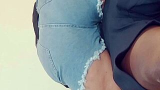desi girlfriend's shaved pussy licked by black stud